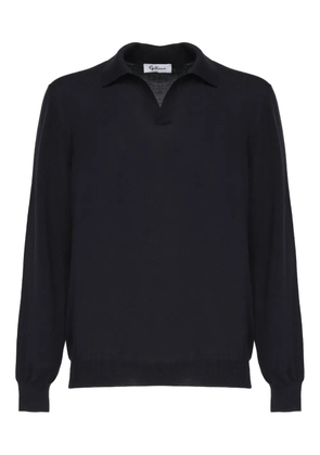 John Galliano V-neck ribbed-hem sweater - Blue