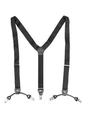 BENCIVENGA leather-trim braces - Black