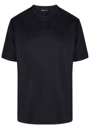 Emporio Armani logo-embroidered cotton T-shirt - Blue