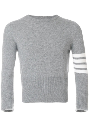 Thom Browne 4-Bar Short Cashmere Pullover - Grey