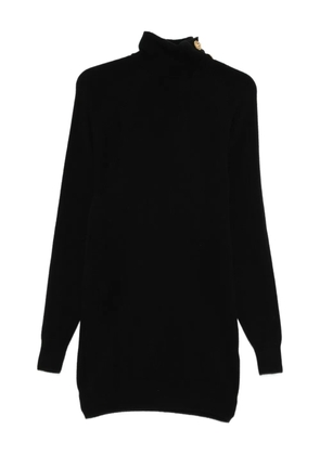 Balmain button-embellishment roll-neck dress - Black