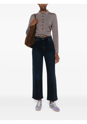 Allude buttoned-collar top - Grey