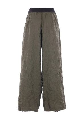 Maria Calderara elastic-waistband crinkled-texture trousers - Grey