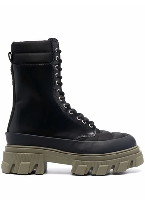 GANNI lace-up combat boots - Black