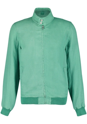 120% Lino zip-up linen bomber jacket - Green