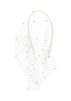 Jennifer Behr Violette pearl-embellished veil headband - Neutrals