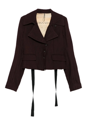 Masnada strap-detail raw-cut blazer - Brown