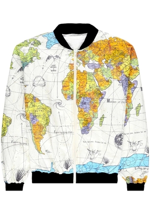 SAINT MXXXXXX World Map bomber jacket - White