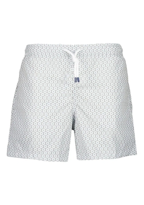 Fedeli geometric-print swim shorts - Grey