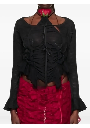 ESTER MANAS ruffled cardigan - Black