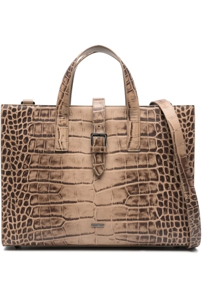 Emporio Armani crocodile-effect tote bag - Neutrals
