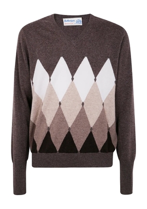 Ballantyne diamond-pattern cashmere sweater - Brown