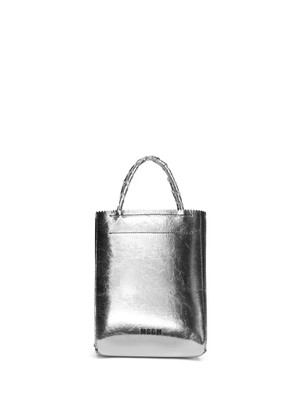 MSGM metallic tote bag - Silver