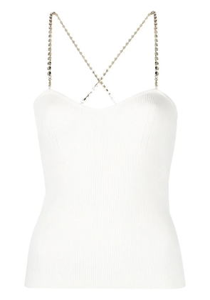 Blugirl crystal-embellished strap knit top - White