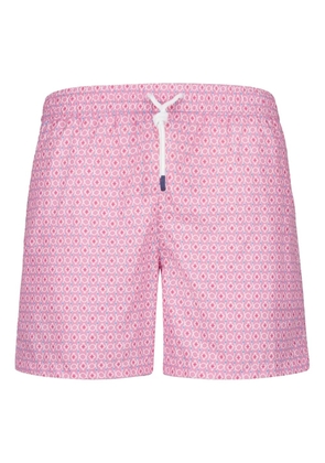 Fedeli patterned elastic-waistband swim trunks - Pink