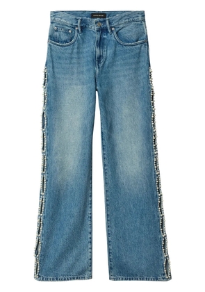 Purple Brand pearl-embellished cut-out jeans - Blue
