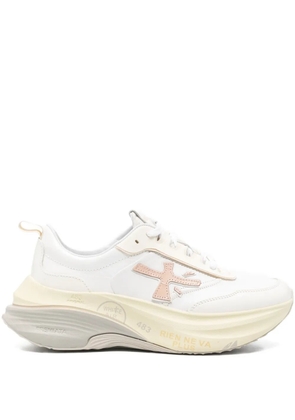 Premiata Hull logo-patch platform sneakers - White