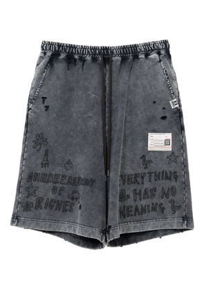 Maison MIHARA YASUHIRO bleached-effect shorts - Black