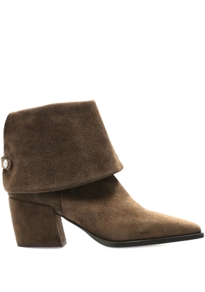 AGL 70mm Abigail pointed-toe fold-over boots - Brown