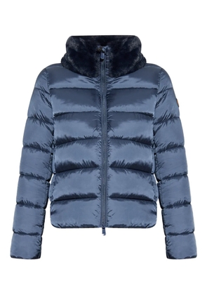 Save The Duck quilted faux-fur collar jacket - Blue