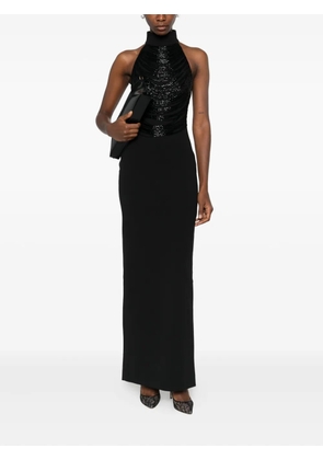 Solace London Portia embellished halterneck maxi dress - Black