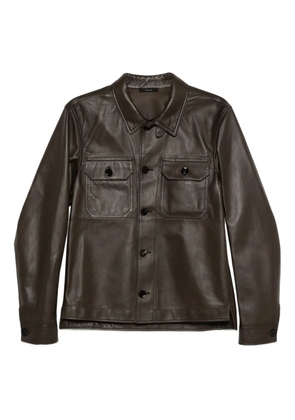 TOM FORD oversized leather jacket - Brown
