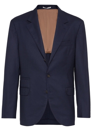 Brunello Cucinelli single-breasted virgin-wool blazer - Blue