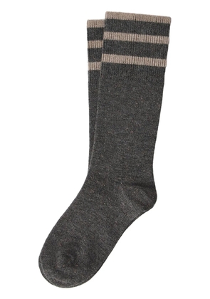 Brunello Cucinelli stripe-detail socks - Grey
