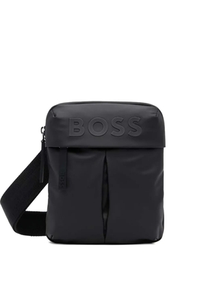 BOSS logo-embossed shoulder bag - Black