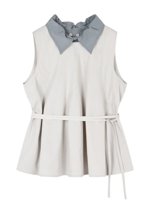 TOMBOY collared belted top - Grey