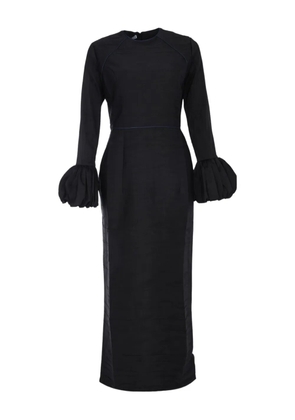 Baruni Talia ruffle-cuffs maxi dress - Black