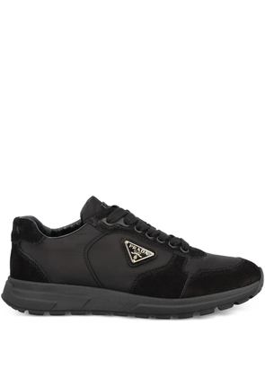 Prada logo-plaque leather sneakers - Black