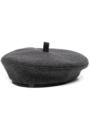 Ruslan Baginskiy embroidered-logo detail beret - Grey