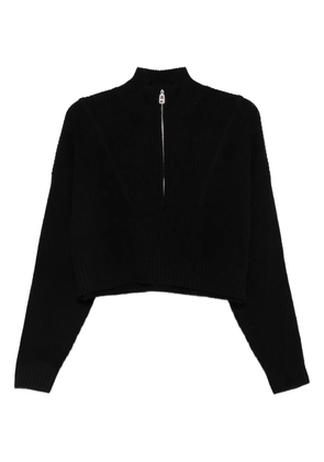 STAUD high-neck zip-front sweater - Black