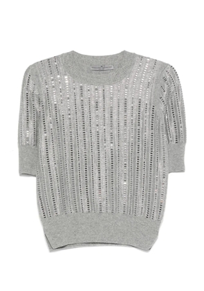 Ermanno Scervino ribbed short-sleeved T-shirt - Grey