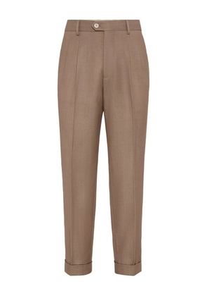 Brunello Cucinelli pleated wool trousers - Brown