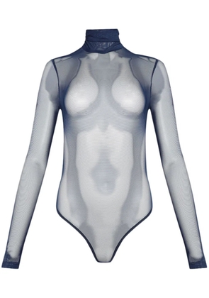 LaQuan Smith open-back mesh bodysuit - Blue