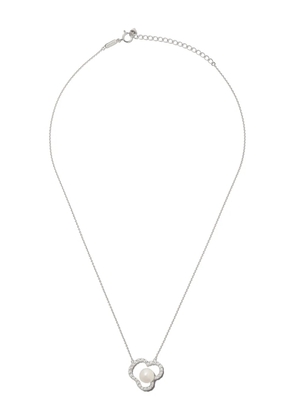 TASAKI 18kt white gold Collection Line Chants diamond and Akoya pearl pendant - Silver