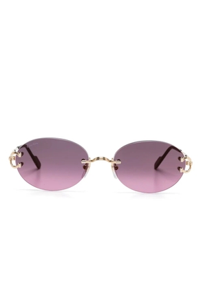 Cartier Eyewear oval-frame sunglasses - Gold