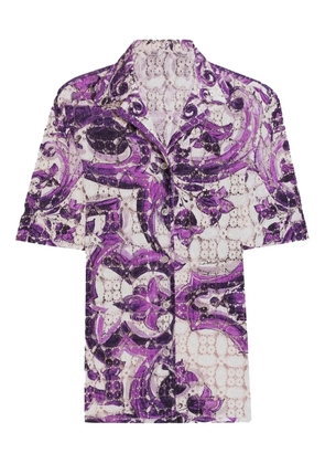 Dolce & Gabbana Majolica-print lace shirt - Purple