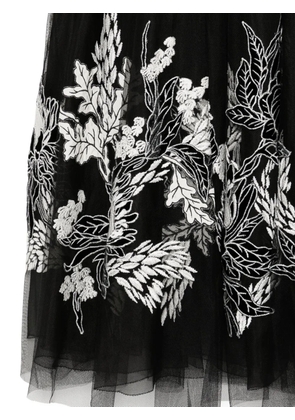 Biyan floral-embroidered skirt - Black