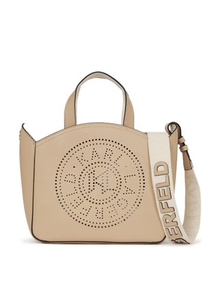 Karl Lagerfeld K/Circle perforated-logo tote bag - Neutrals