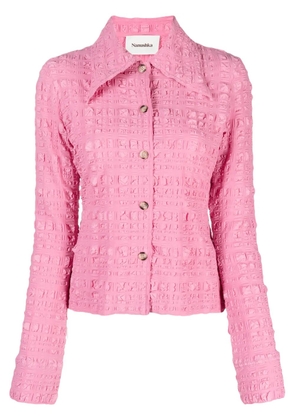 Nanushka Lotte seersucker shirt - Pink