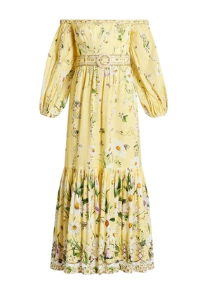 Camilla Daisy chains corset maxi dress - Yellow