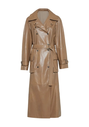 Brunello Cucinelli leather trench coat - Neutrals