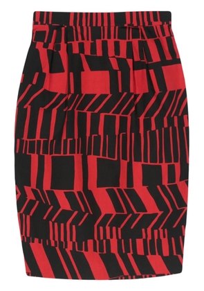 Miu Miu Pre-Owned 2000s geometric-pattern skirt - Red
