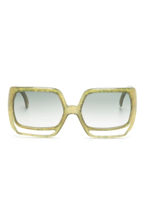 Christian Dior Pre-Owned 1970s oversize-frame sunglasses - Green