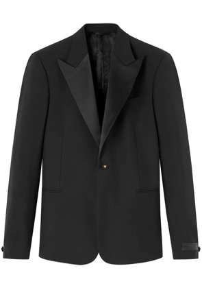 Versace Duchesse satin-trim single-breasted blazer - Black