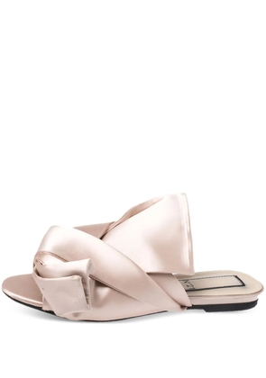 Nº21 satin knot sandals - Neutrals