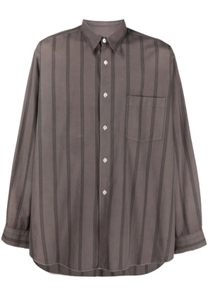 Comme Des Garçons Pre-Owned 1990s cutaway collar striped shirt - Brown